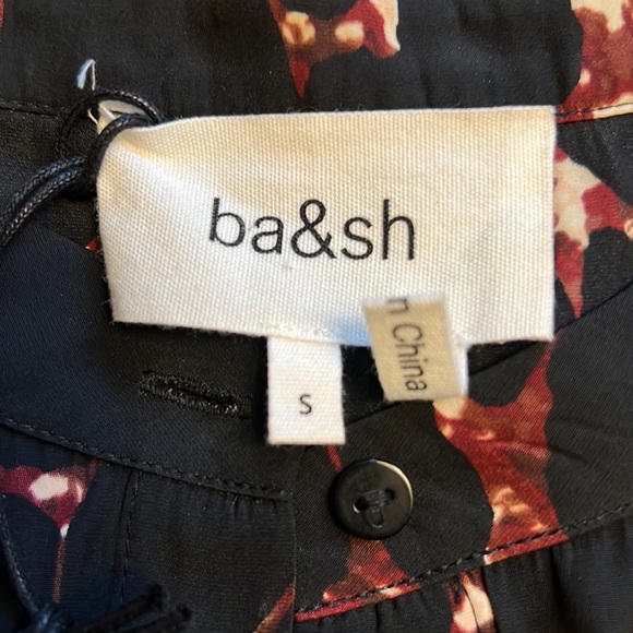 NWT ba&sh Megan Black Print Dress - Picture 8 of 8